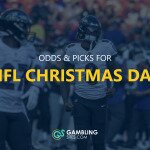 Odds & Picks for NFL Christmas Day text centered, Lamar Jackson in background