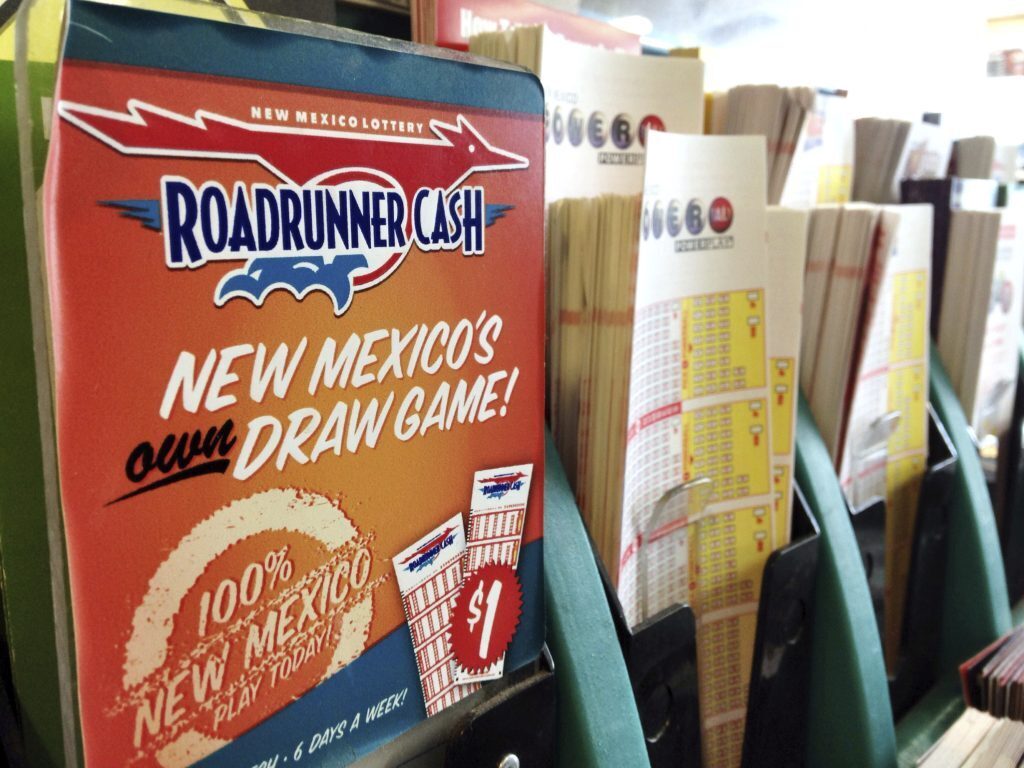 Lottery ticket forms in a kiosk in New Mexico