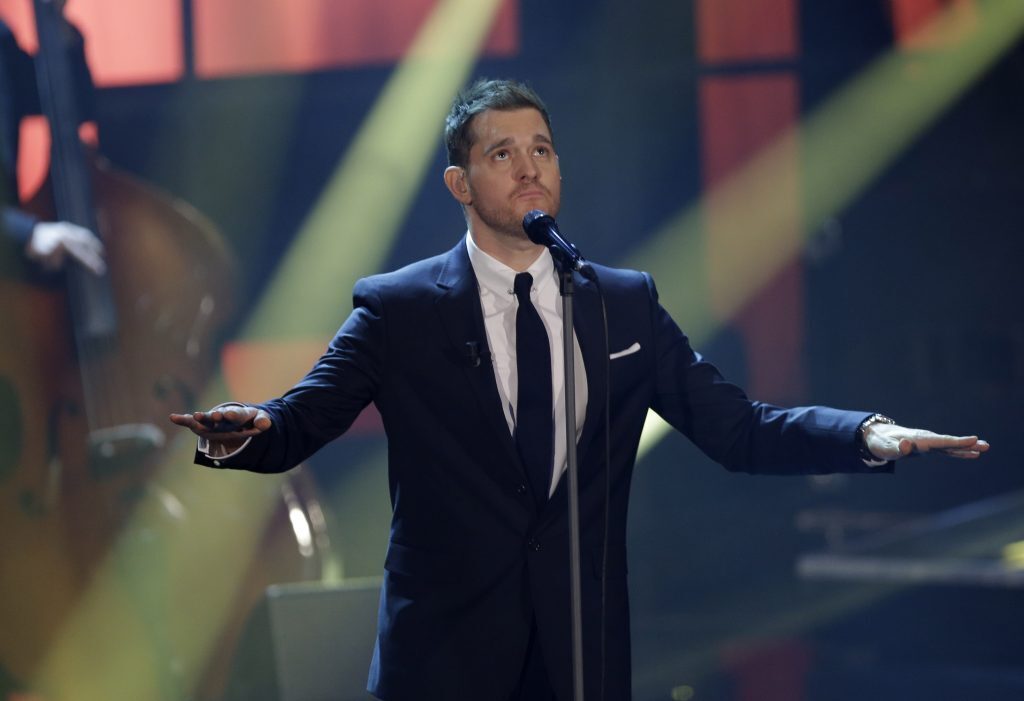 Michael Buble performing on stage