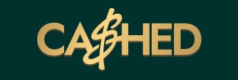 Cashed Casino logo, gold text on dark green background