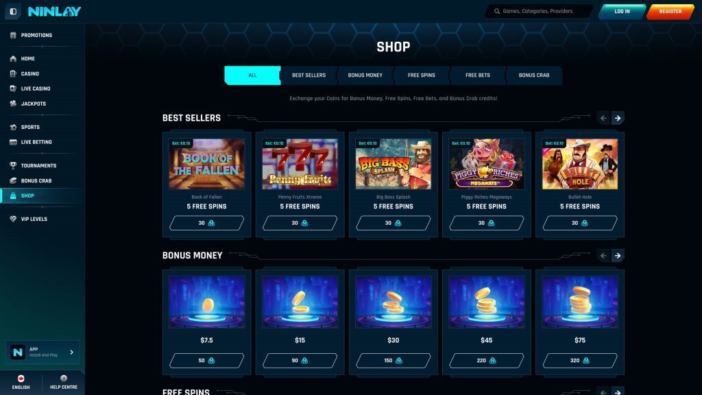 Ninlay Shop Page Screenshot