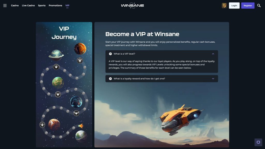 winsane casino vip loyalty program