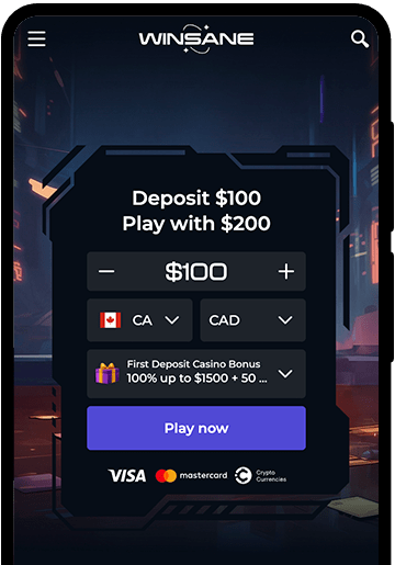 winsane casino mobile view