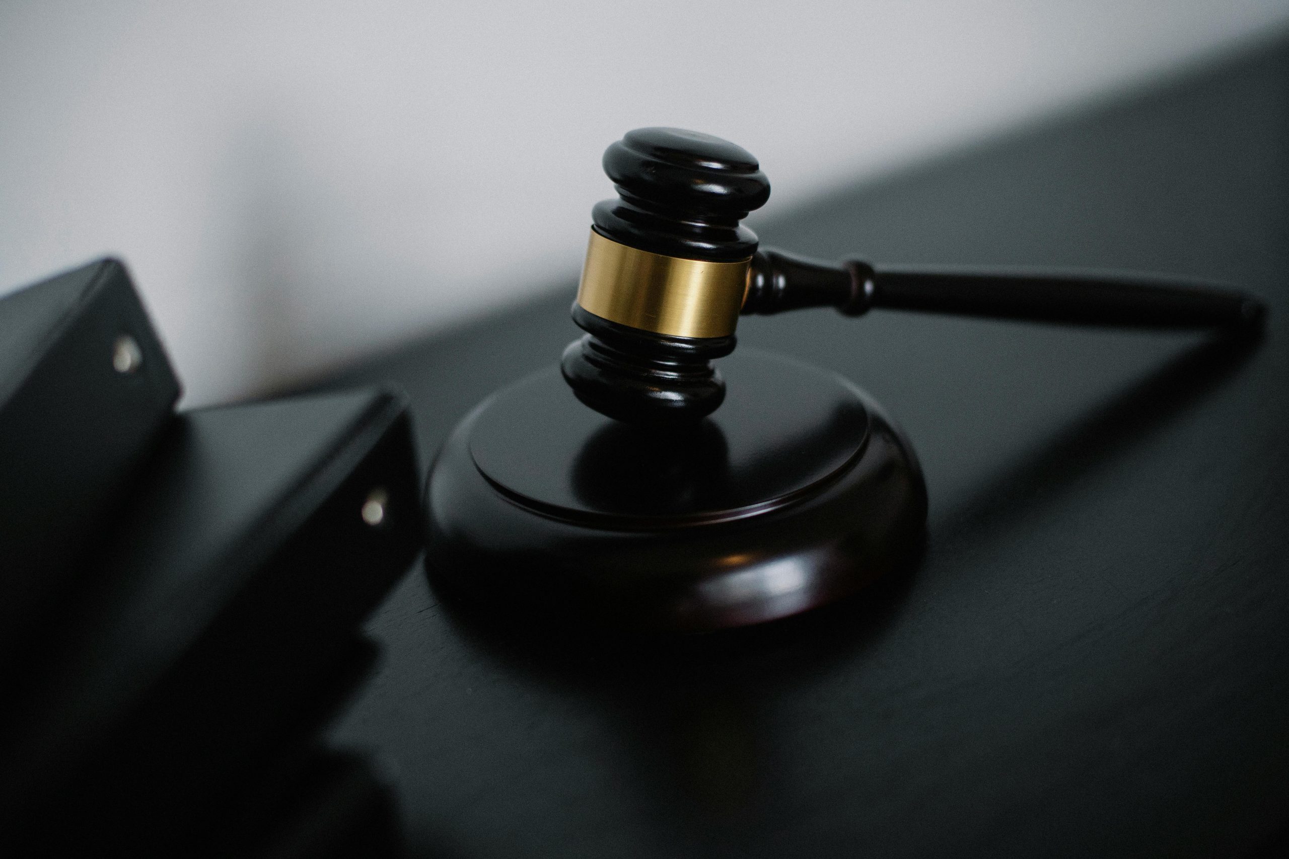 Gavel and block on desk photo